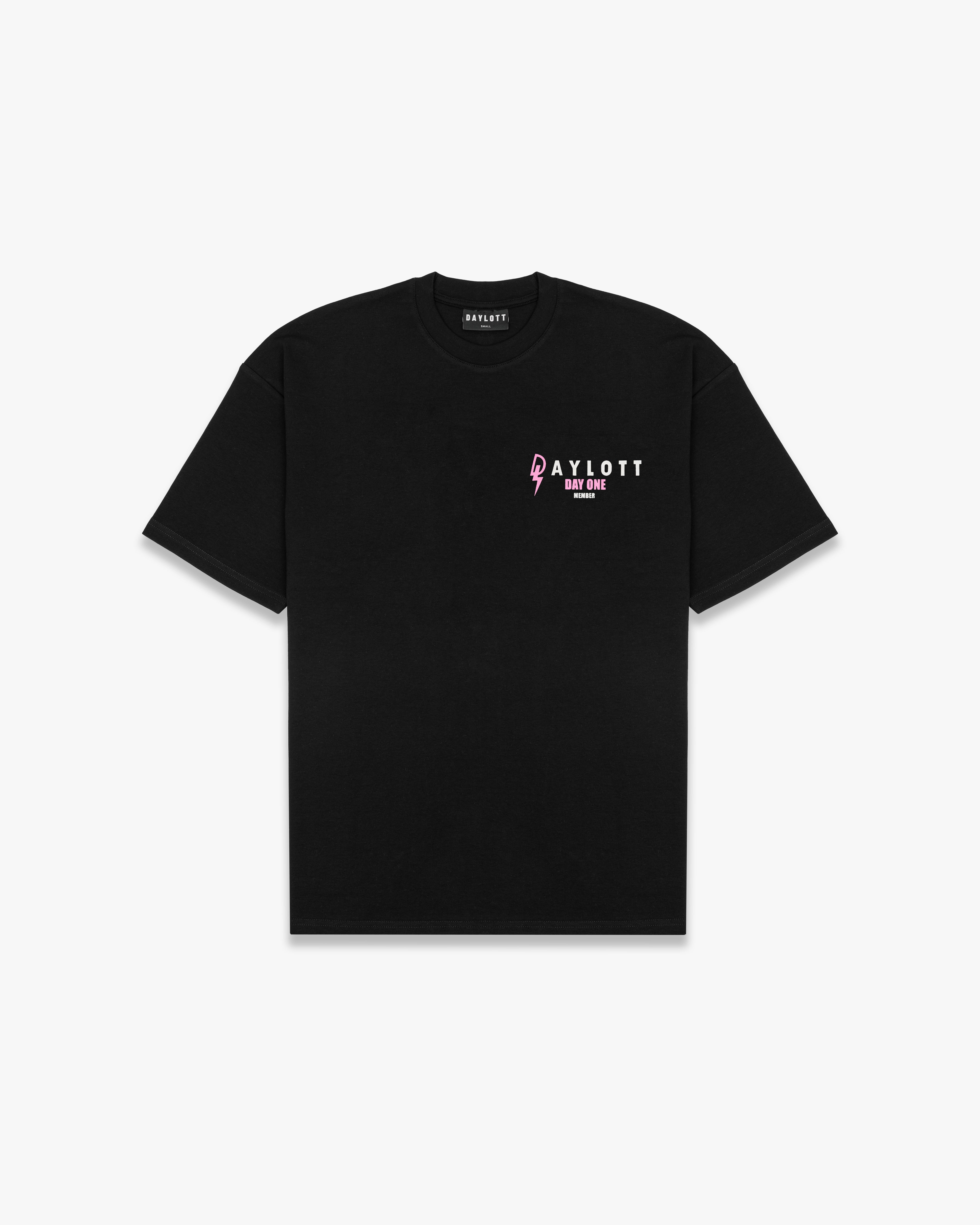 'DAY ONE' Black/Pink Tee