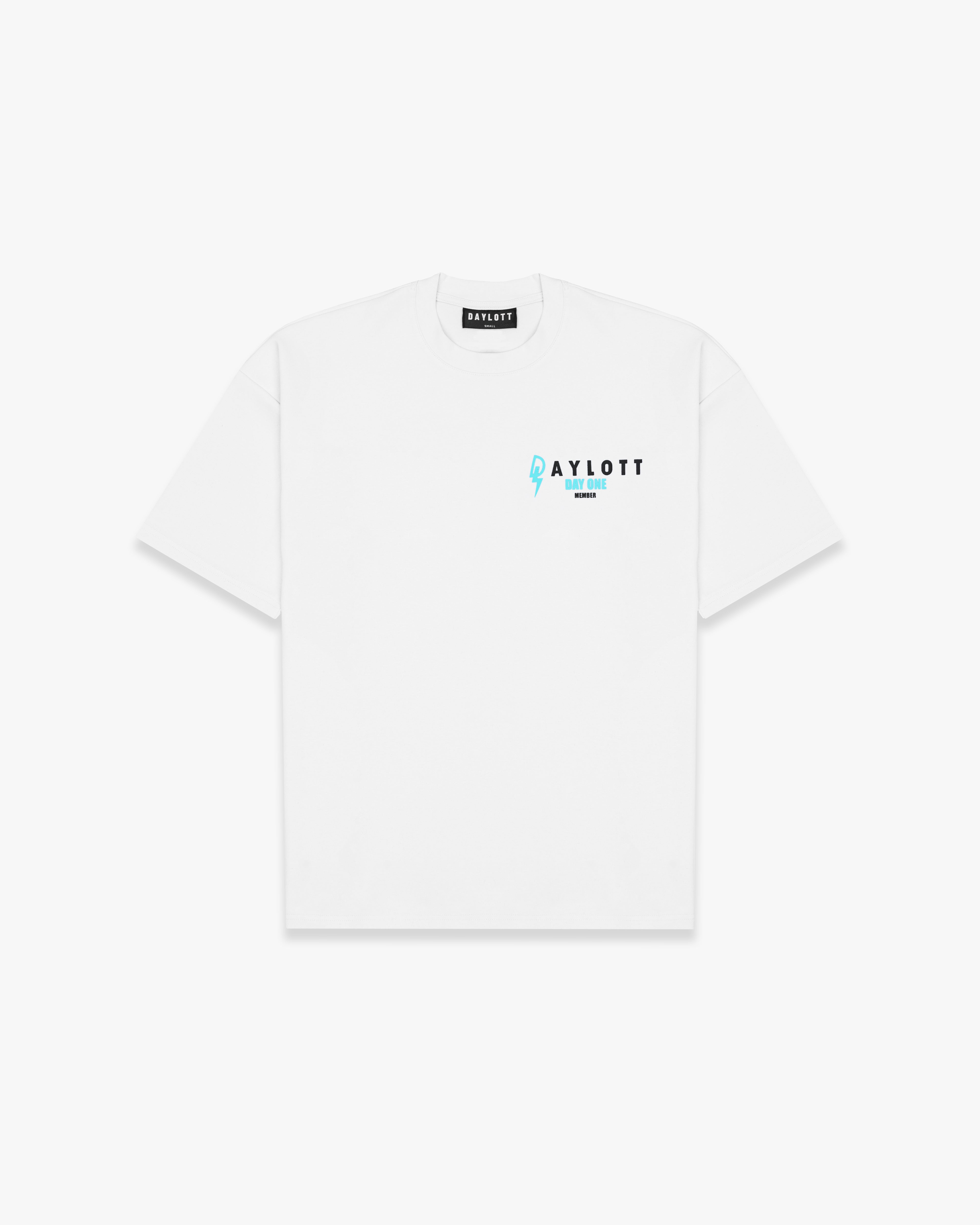 'DAY ONE' White/Blue Tee